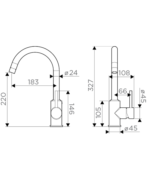 Смеситель для кухни Omoikiri Shinagawa-BE