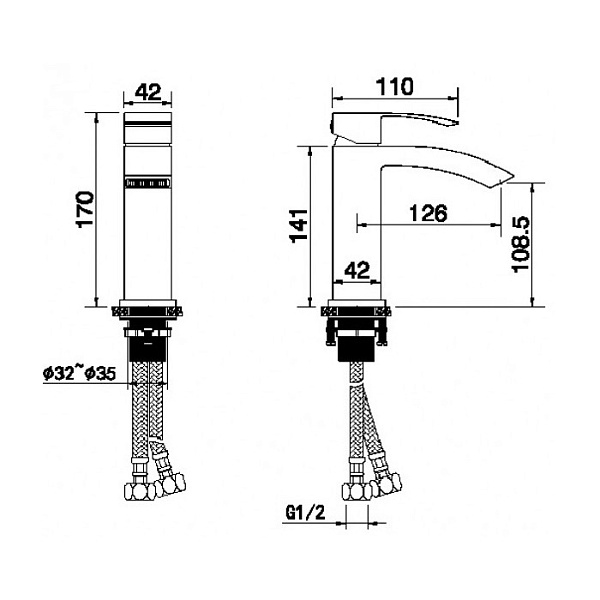 Смеситель для раковины Grohenberg GB2007BL черный матовый