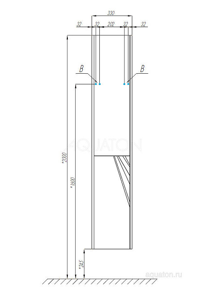 Шкаф-пенал подвесной Aquaton "Сакура" L ольха наварра
