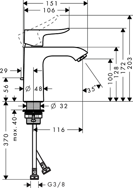 Смеситель для раковины Hansgrohe Metris 31080000