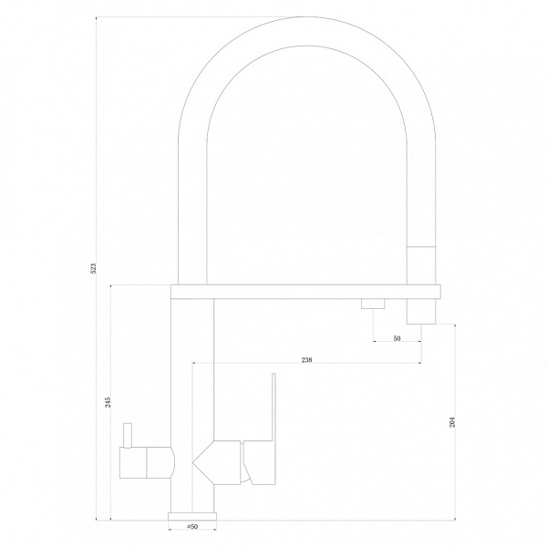 Смеситель для кухни с каналом для подключения фильтра с гибким изливом Swedbe Selene Plus 8441