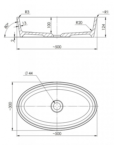 Раковина Omnires Siena SIENAUNBP 50x30 см белый глянец