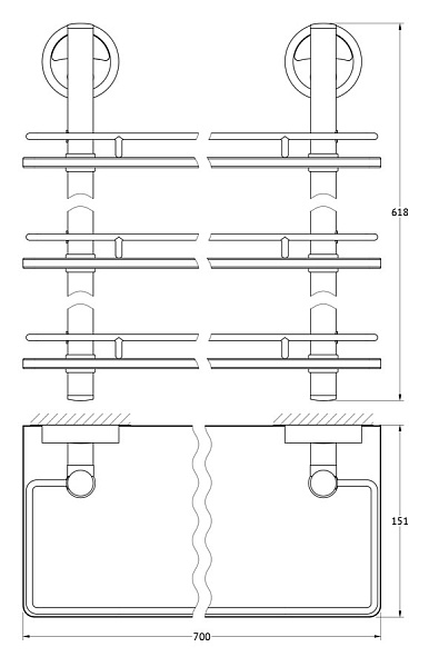 Полка 3-х ярусная FBS Ellea ELL 071