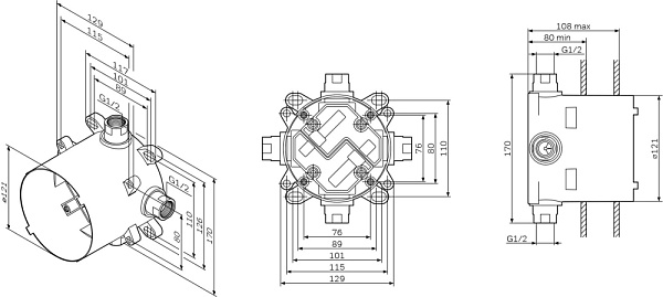 Монтажная коробка AM.PM MultiDock F100100