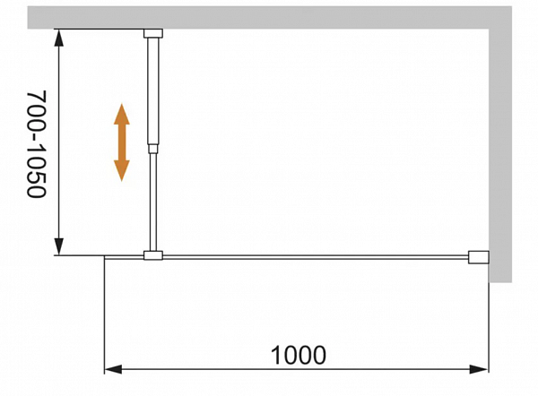 Душевая перегородка Cezares LIBERTA-L-1-100-C-Cr