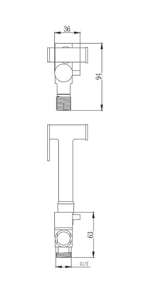 Смеситель для ванны с гигиеническим душем Haiba HB5501