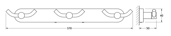 Планка с 3-мя двойными крючками Artwelle Harmonie HAR 009