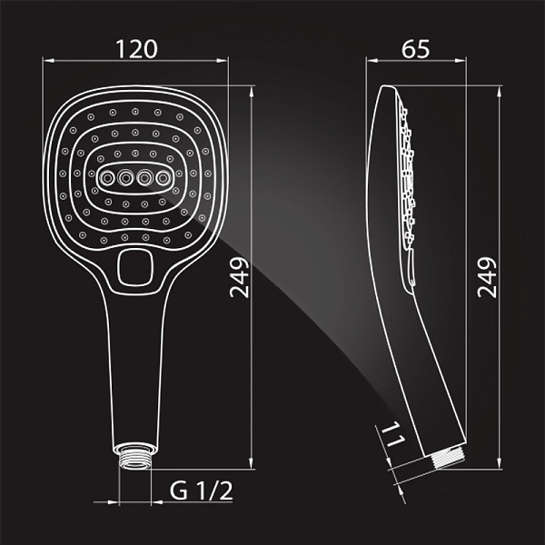 Верхняя душевая насадка Elghansa Hand Shower PK-025-Chrome