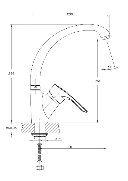 Смеситель для кухни Haiba HB4166-8