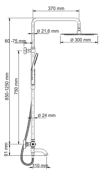 Душевая система со смесителем WasserKraft Thermo A18801 
