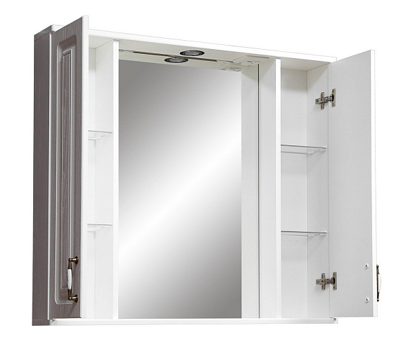 Зеркало-шкаф Stella "Кармела 90/С" ольха белая