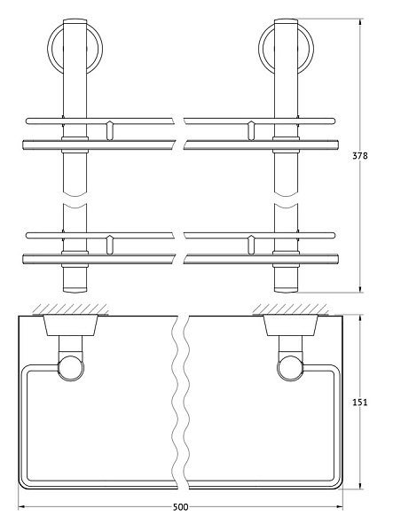 Полка 2-х ярусная FBS Vizovice VIZ 064