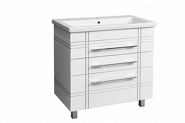 Тумба с раковиной Stella "Опера 80" патина серебро