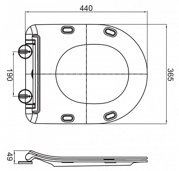 Сиденье дюропласт soft close Cezares CZR-2316-SC