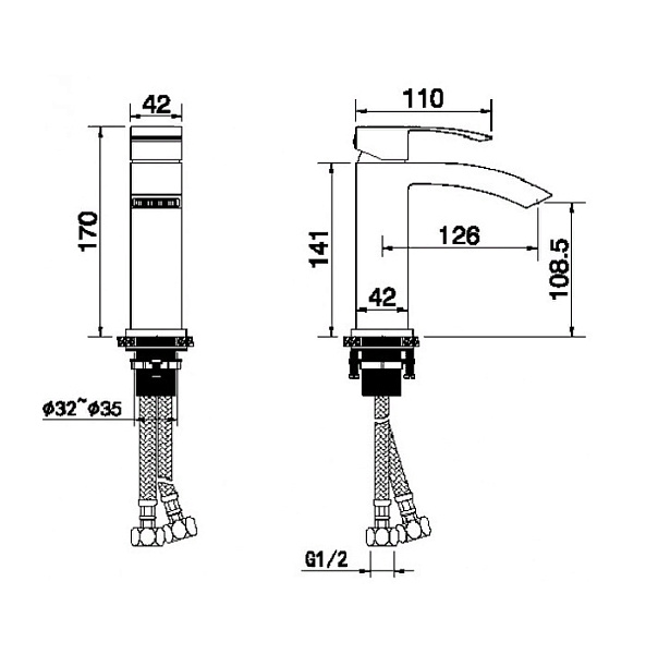 Смеситель для раковины Grohenberg GB2007CR хром