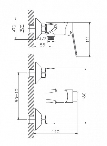 Смеситель для ванны с гигиеническим душем Haiba HB55559