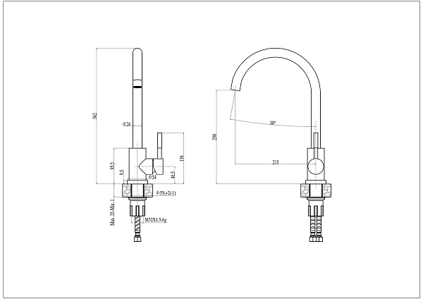 Смеситель для кухни Haiba HB72304-3