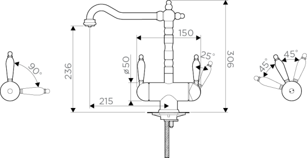 Смеситель для кухни Omoikiri Amagasaki-BE