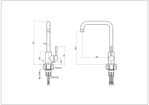 Смеситель для кухни Haiba HB70304-4
