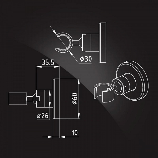 Кронштейн для душевой лейки Elghansa Shower Brascket SB-116