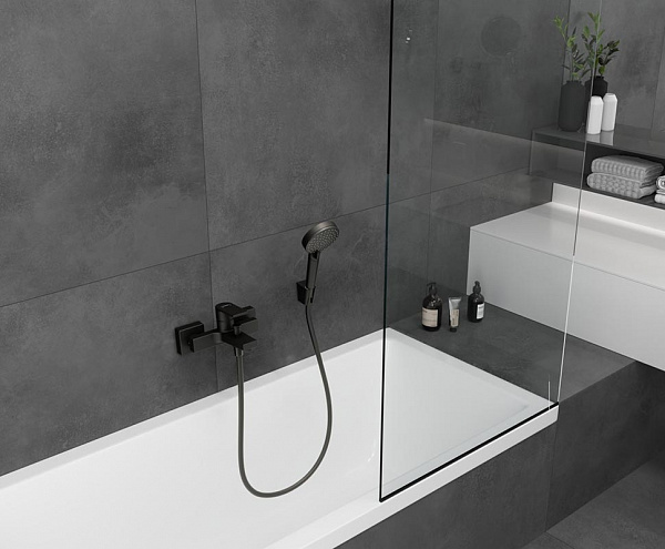 Смеситель для ванны с душем Hansgrohe Vernis Shape 71450670 черный