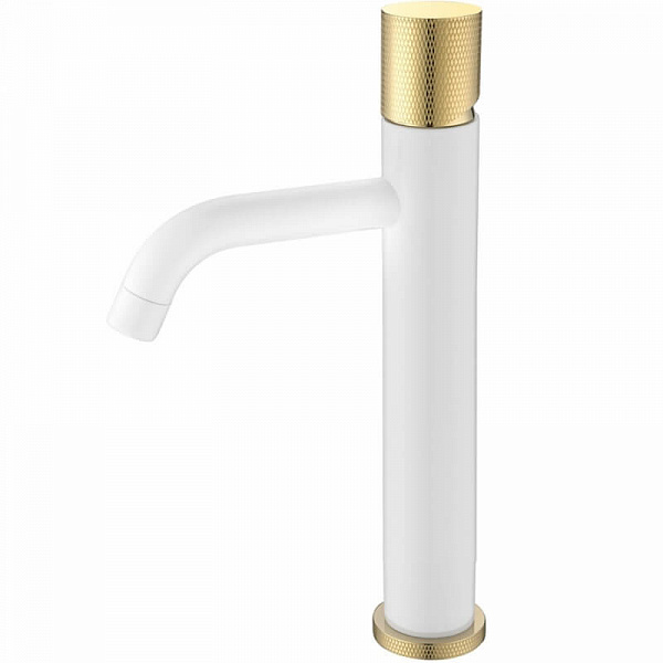 Смеситель для раковины Boheme Stick 122-WG.2 белый золото