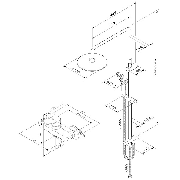Душевая система AM.PM X-Joy F40885A24