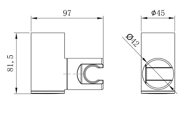 Настенный держатель лейки поворотный Lemark LM8081C