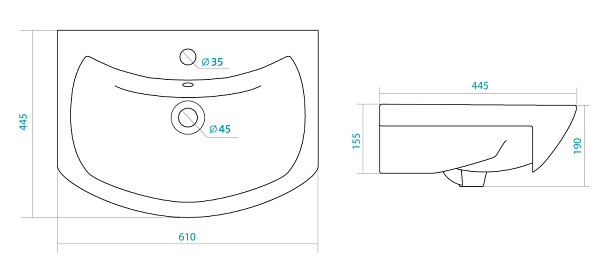 Раковина подвесная Santek Балтика 60