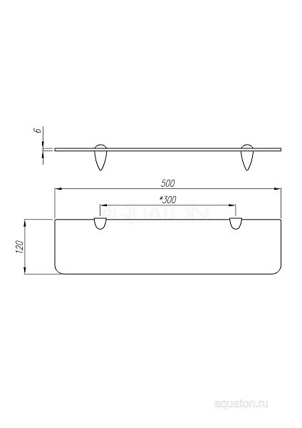 Полка стеклянная Aquaton Ария 50