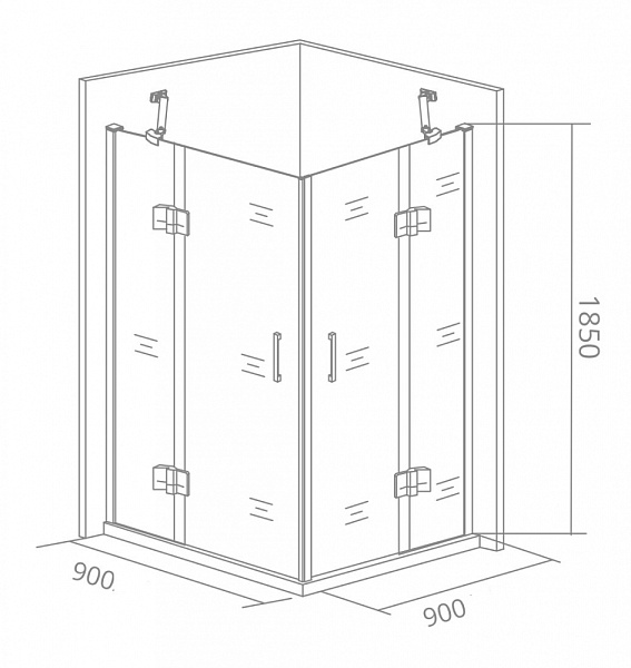 Душевая перегородка Good Door Saturn CR-90-C-CH 90х185