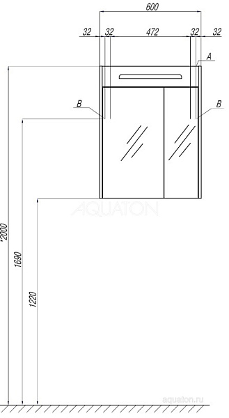 Зеркало-шкаф Aquaton "Сильва 60" дуб макиато