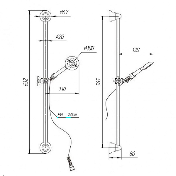 Душевой гарнитур Paini Bologna BLCR121