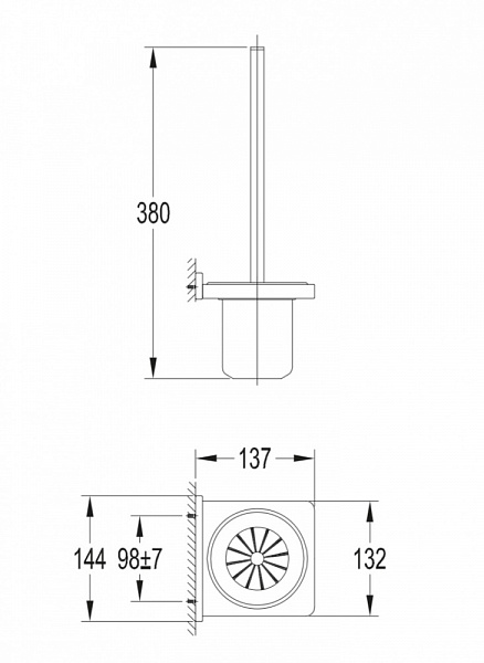 Ершик подвесной для унитаза Omnires Darling DA70620GL золото