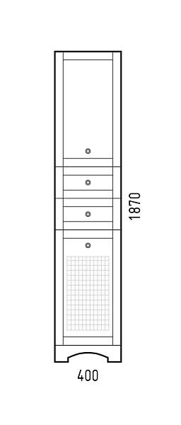 Шкаф-пенал напольный COROZO "Техас 40" белый с б/к