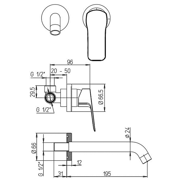 Смеситель скрытого монтажа Paini Viva Style P4YO208