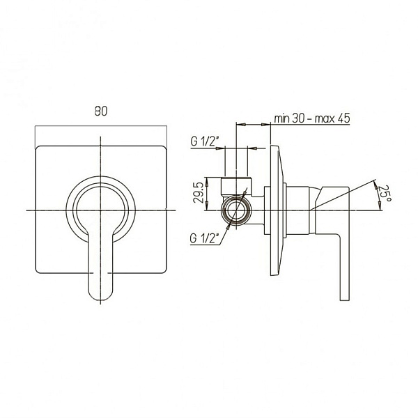 Смеситель скрытого монтажа Paini Arena 92CR690FT1LMKM