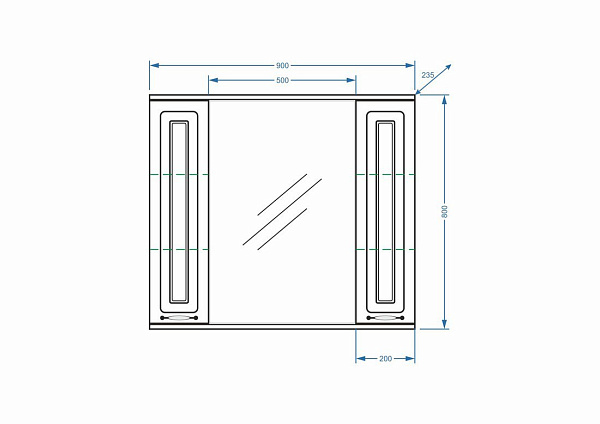Зеркало-шкаф Stella "Кармела 90/С" ольха белая