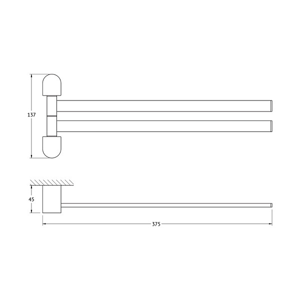 Полотенцедержатель двойной Artwelle Schwarz 7731