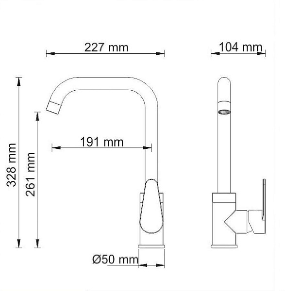 Смеситель для кухни WasserKraft Alz 28807