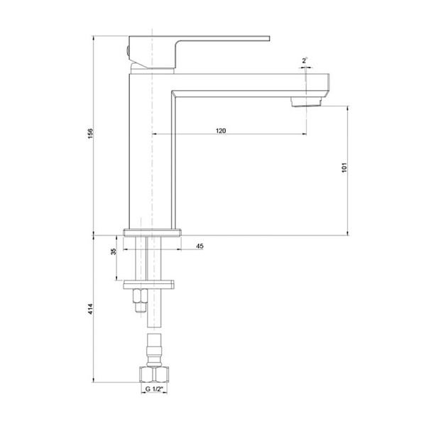 Смеситель для раковины Paini Grazia 21CR205S